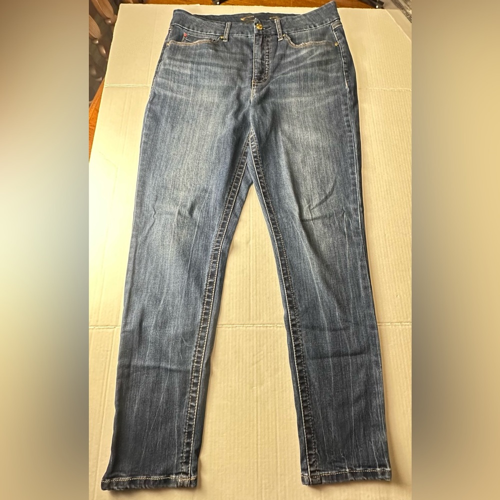 Seven7 Jeans Womens 14 Blue Tummyless High Rise‎ Skinny Dark Wash Denim